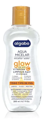 Agua Micelar Glow 200ml Algabo