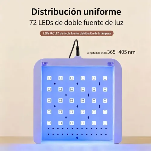 Cabina Uv Led Uñas Plegable 72 Luces Tactil 4 Temporizadores