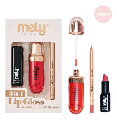 Kit Labial Gloss, Labial En Barra Y Delineador Mely