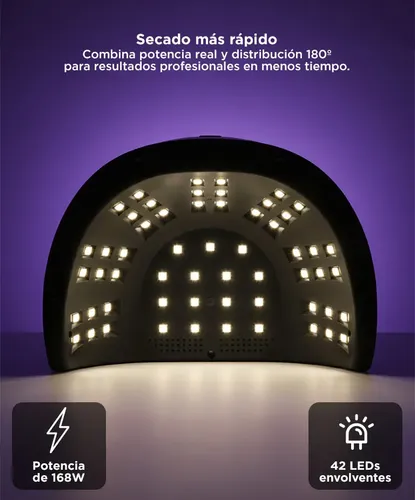 Cabina Para Uñas Gadnic 168 W Led Uv Pro Manos Pies Esmalte Semipermanente