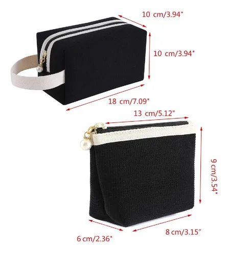 Set De Bolsas Cosméticas De Pana, Color Caqui Caqui Corduroy