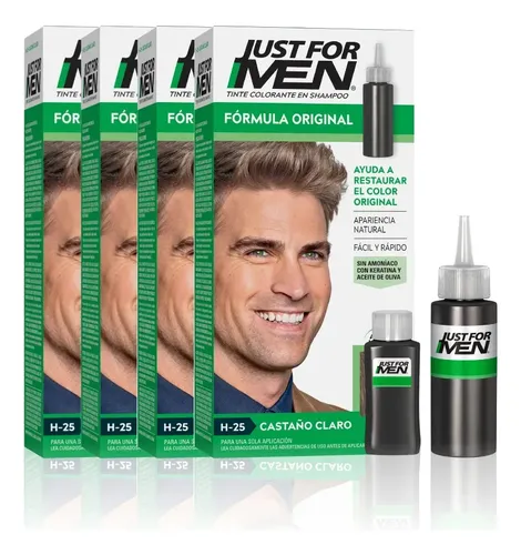 Pack X 4 Tintura Just For Men Castaño Claro 60ml