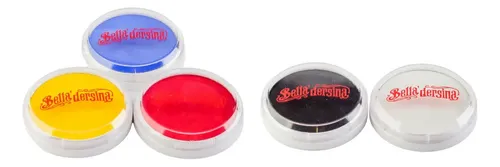 Maquillaje Artístico Cremoso, X5 Unid – Bella Dersina Tono Blanco – Negro – Amarillo – Azul – Rojo