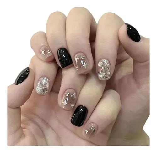 Uñas Postizas Press On Autoadhesiva Set Completo Cortas