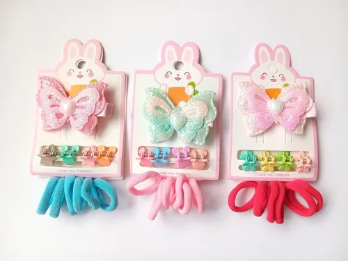 Pack X 3 Set Hebillas De Pelo Para Nena En Colores Surtidos