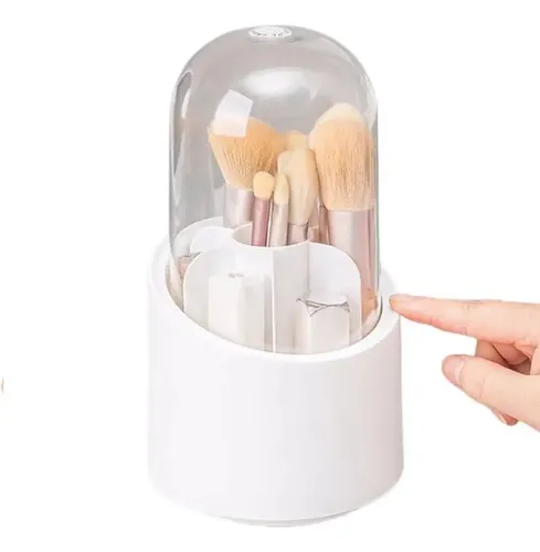 Organizador Giratorio Brochas Maquillaje Pinceles Capsula