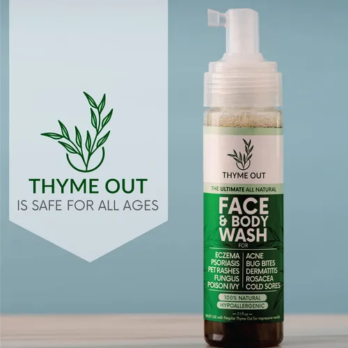 Gel De Baño Facial Y Corporal Thyme Out, Totalmente Natural,