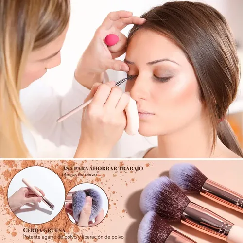 Kit De Brochas De Maquillaje Profesionales De 25 Piezas, Con