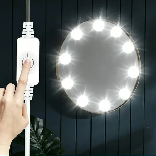 Kit 2 Focos Lamparas Luz Led Espejo Usb Maquillaje Camarin