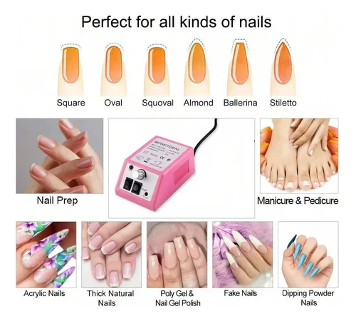 Lima De Uñas Eléctrica Profesional Con Base Y Kit