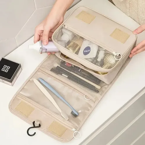 A Neceser Colgante Organizador De Viaje For Baño Beige L
