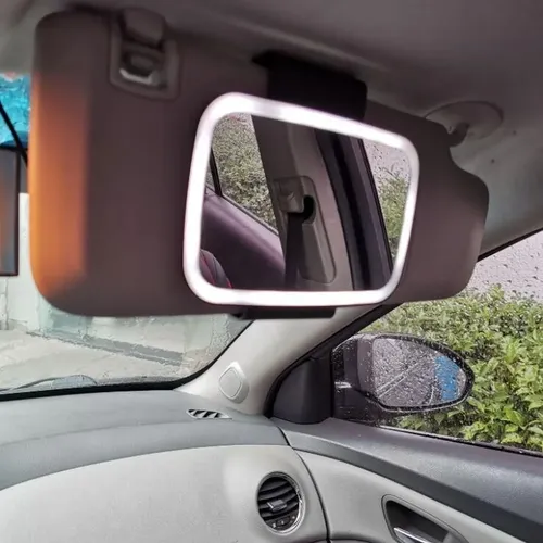 Espejo De Maquillaje Led Negro Para El Parasol Del Auto
