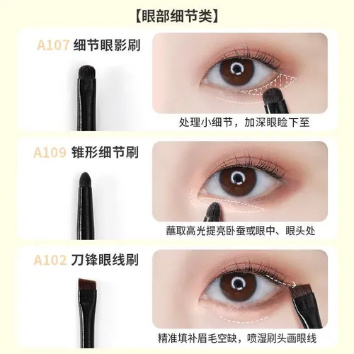 Kit 6 Brochas Suaves Para Ojos Delineado Y Detalles
