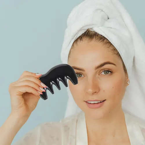 Herramienta Gua Sha De Cuerno De Buey Negro Tabla Masaje
