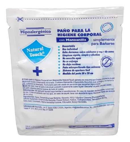 Paño Jabonoso Baño Fácil Toallita Manzanilla X 20 Unidades