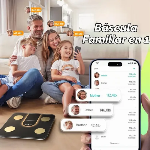 Báscula Digital Runstar Fg2016 8 En 1 28 X 28 Cm Negro