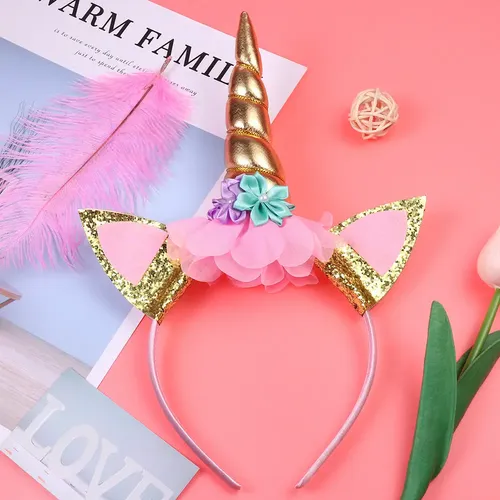 A Diadema De Unicornio 6 Piezas Con Accesorios Para Fiestas