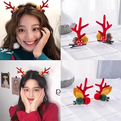 3 Pares De Pinzas Navideñas Para El Cabello, Accesorios De P