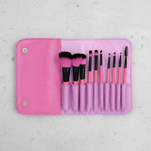 Set X10 Pinceles Y Brochas Con Estuche Premium