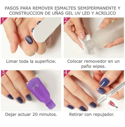 Kit Removedor Uv Esmalte Semipermanentes Broche Wipe Gel 500