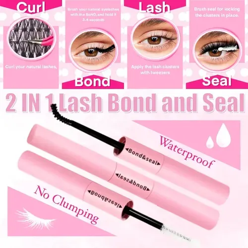 Kit De Extensiones De Pestañas Con Removedor De Adhesivo Negro