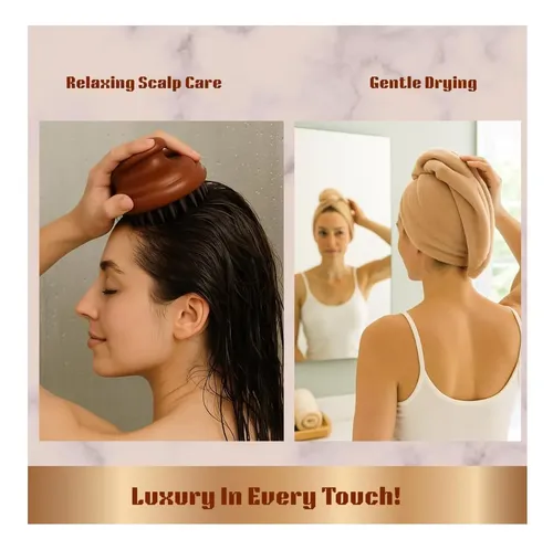 Set De Regalo Con Cepillo Y Peine De Madera Para El Cabello Sandalwood Brown