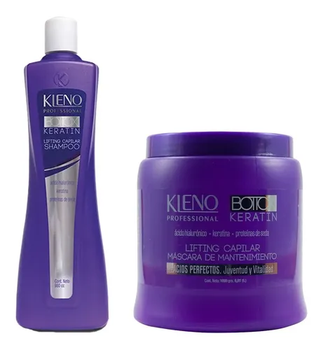 Shampoo + Mascara Bottox Keratin Lifting Pelo Lacio Kleno