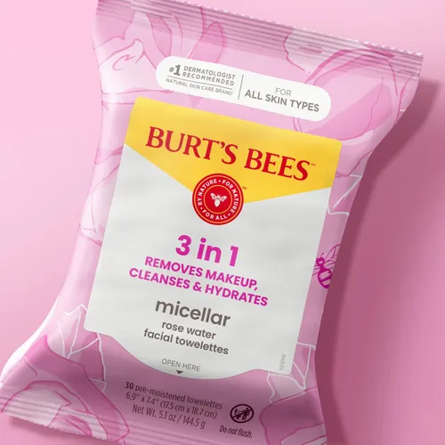 Toallitas Micelares Con Agua De Rosas De Burt’s Bees, 30 Uni