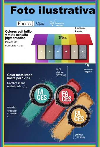 Paleta De Sombras 4,2g Faces Natura Vegano