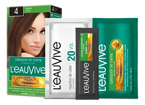 L’eau Vive Kit Tintura Coloración En Crema Tono 4 Castaño