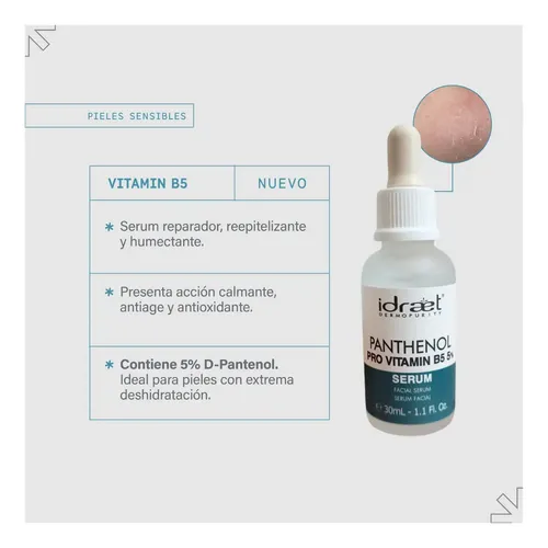 Idraet Serum Reparador Panthenol Pro Vitamina B5 5% 30ml