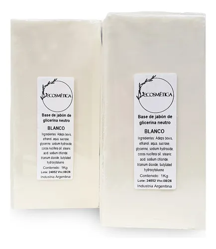 Jabón De Coco Con Glicerina Barra X 1 Kg Para Artesanía