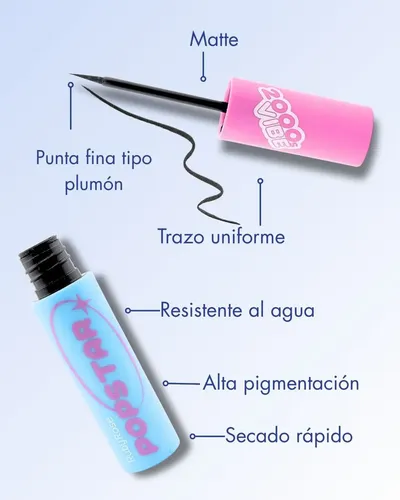 Delineador Ojos Liquido Eyes Don Lie Popstar Ruby Rose Negro Acabado Mate