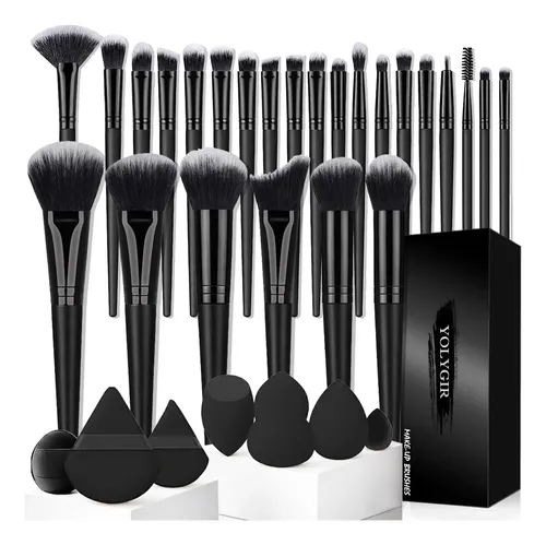 Set De Brochas De Maquillaje Yolygir 32 Unidades Negro