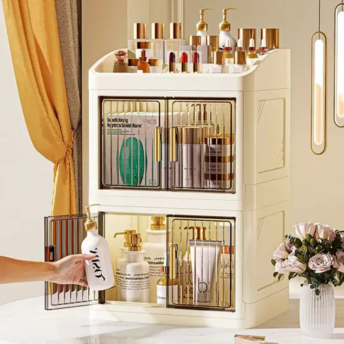 Organizador De Maquillaje Cosmético 4 Niveles Doble Puerta