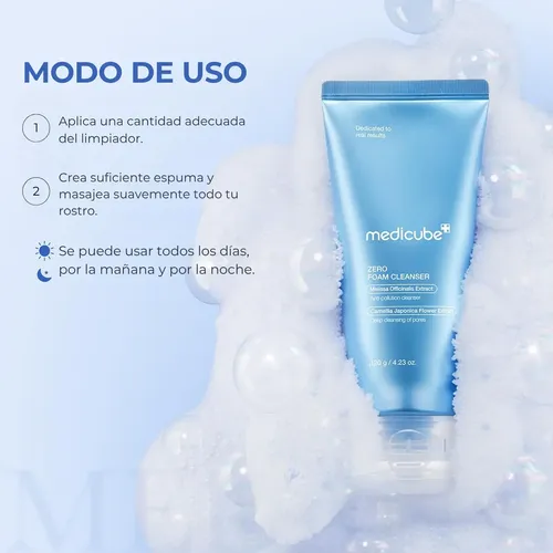 Medicube Zero Foam Cleanser – Jabón Para Piel Grasa 120 G Momento De Aplicación Día/noche