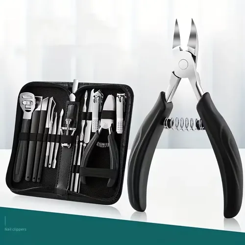 Kit Manicura 16 Piezas Con Estuche Negro