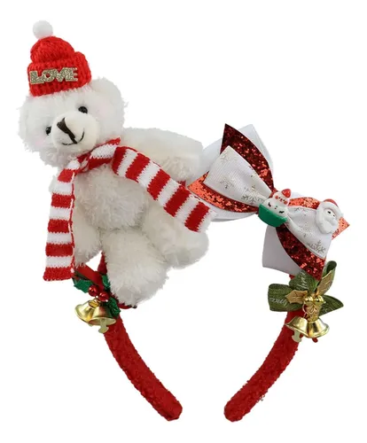 Aro De Pelo Con Forma De Oso Navideño Para Decoración De Dia