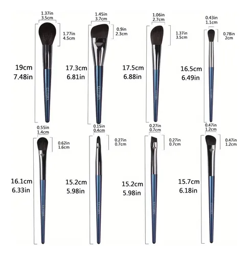 Set De Brochas De Maquillaje Suaves, 8 Piezas Para Una Aplic