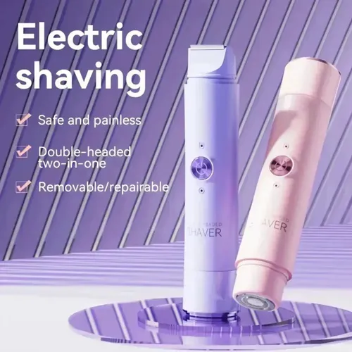 Afeitadora Eléctrica De Doble Cabezal Para Mujer, Dispositiv Purple