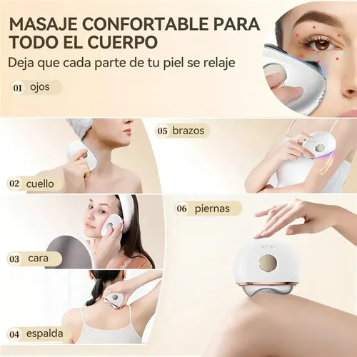 Masajeador Facial Antiarrugas Gua Sha Ems Modo Caliente/frío