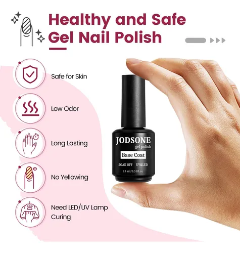 Base Coat Gel Jodsone 15ml Esmalte Uñas Brillante Secado