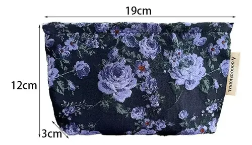 L~h Bolsa De Maquillaje Con Flores Moradas, Bolsa De **