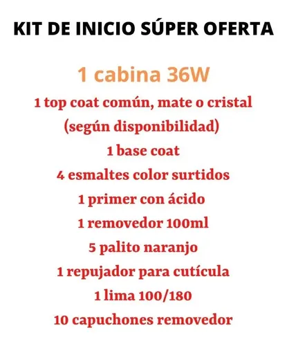 Kit Inicial X26 Cabina Esmaltes Semi Completo Manicuria