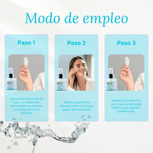 Agua Micelar Limpia, Desmaquilla Y Hidrata Vemare 100ml