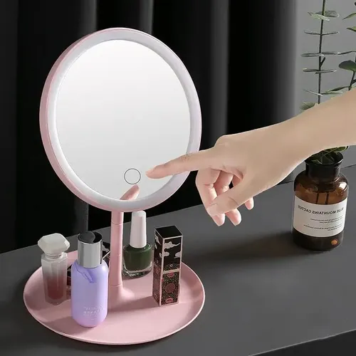 Espejo Maquillaje Makeup Luz Led Circulo Touch Tactil Usb
