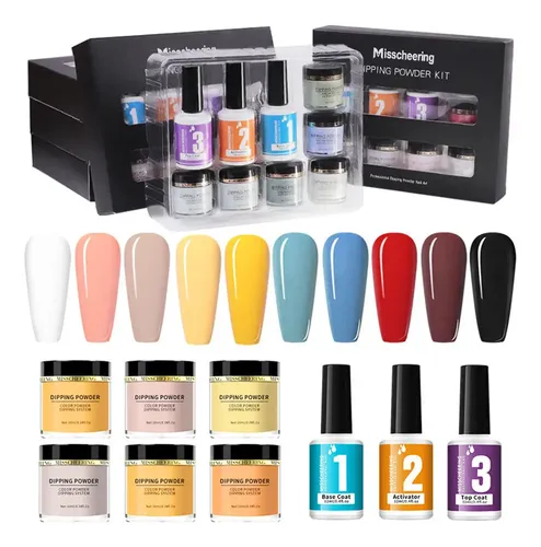 Nuevo Kit De Polvos For Uñas: 6 Colores, No Se Necesita