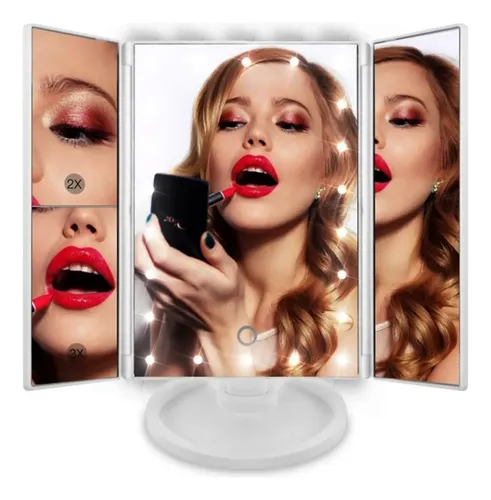 Espejo Triple Maquillaje Led Usb Con Aumentos 241344 Mlpv