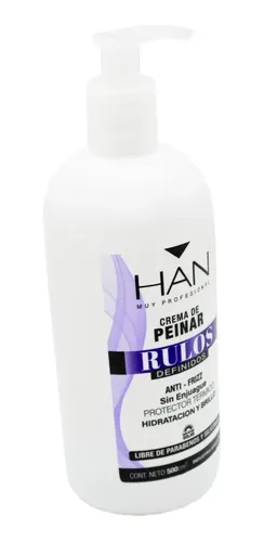 Han Rulos Definidos Crema De Peinar Protector Térmico 500ml