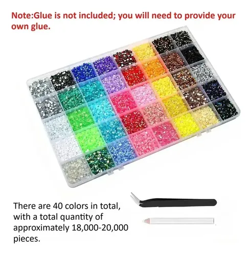 Kit De Diamantes De Imitación De 3 Mm, 40 Colores, Gemas Par